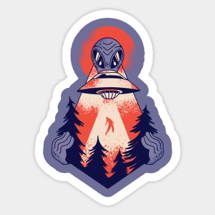 Forest - Alien Abduction Sticker